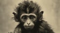 Sepia Chimpanzee: A Captivating Portrait In The Style Of National Geographic