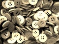 Sepia disorderly sewing buttons background