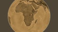 Globe centered on Democratic Republic of the Congo neighborhood. Royalty Free Stock Photo
