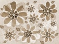 Sepia Flower Art Illustration Royalty Free Stock Photo