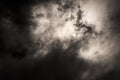 Sepia monochrome picture clouds sky sunset and sunrise, black and white Royalty Free Stock Photo