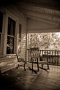 Sepia Old Time Country Porch Royalty Free Stock Photo