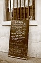 Sepia Parisian menu board