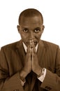 Sepia - Prayerful Man Royalty Free Stock Photo