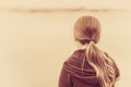 Sepia retro portrait of a cute little girl