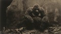Sepia Tone Gorilla A Gritty Hollywood Glamour Film Still