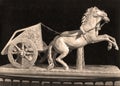 Sepia Tone The Romans Game - Two horses chariot Royalty Free Stock Photo
