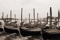 Sepia toned cityscape of Venice