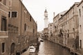 Sepia toned cityscape of Venice Royalty Free Stock Photo