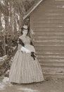 Sepia toned civil war woman Royalty Free Stock Photo