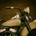 Sepia toned image of a fourties vintage motorcycle Royalty Free Stock Photo