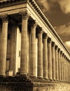 Sepia-toned view of a Town Hall