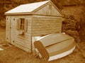 Sepia Toolshed with Boat