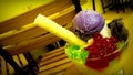 Sepia toppings Halohalo philippines cup dessert ice cool Royalty Free Stock Photo