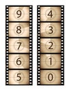 Sepia vertical film countdown Royalty Free Stock Photo