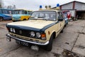 Sepolno krajnskie, kujawsko pomorskie / Poland - November, 11, 2019: Polish historic ambulance. A restored car parked in the