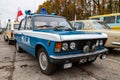 Sepolno krajnskie, kujawsko pomorskie / Poland - November, 11, 2019: Polish historic Fiat police car. A restored car parked in the