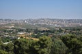 Landscape of trees and city from Sepphoris Zippori National Park in Central Galilee Israel Royalty Free Stock Photo