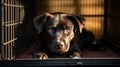 seprtion dog in a crate Royalty Free Stock Photo