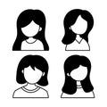 Girl kids avatar, with hand drawn vector illustration