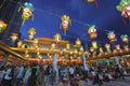 Chinese Lanterns at First Worshipping Platform at Sik Sik Yuen Wong Tai Sin Temple HK 18 Sept 2021