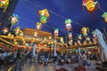 Chinese Lanterns at First Worshipping Platform at Sik Sik Yuen Wong Tai Sin Temple HK 18 Sept 2021