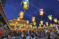 Chinese Lanterns at First Worshipping Platform at Sik Sik Yuen Wong Tai Sin Temple HK 18 Sept 2021