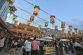 Chinese Lanterns at First Worshipping Platform at Sik Sik Yuen Wong Tai Sin Temple HK 18 Sept 2021