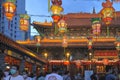 Chinese Lanterns at First Worshipping Platform at Sik Sik Yuen Wong Tai Sin Temple HK 18 Sept 2021