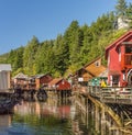 Sept. 17, 2018 - Ketchikan, AK: Historic buildings of Creek Street, built on raised boardwalk above Ketchican Creek.