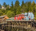 Sept. 17, 2018 - Ketchikan, AK: Historic buildings of Creek Street, built on raised boardwalk above Ketchican Creek.