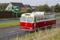 An old Republic of Ireland Vintage coache returning from a fun day out via the dual carriageway in Bangor after a day at a local