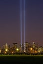 September 11 light Memorial, New York City Royalty Free Stock Photo