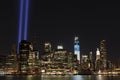 September 11 tribute lights Royalty Free Stock Photo