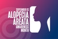 September is Alopecia Areata Awareness Month. Holiday concept. Template for background, banner, card, poster with text