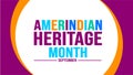 September is Amerindian Heritage Month background template. Holiday concept. background