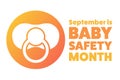 September is Baby Safety Month. Holiday concept. Template for background, banner, card, poster with text inscription