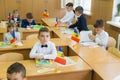 September 1, 2020 Balti Moldova the first school day at school after a long break due to the covid-19 pandemic Royalty Free Stock Photo