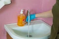 September 1, 2020 Balti Moldova School washbasins for safety precautions during the COVID-19 pandemic