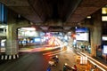 SEPTEMBER 25, 2018 : BANGKOK, THAILAND - Long Exposure from cars light at Ratchaprasong, Siam intersection night scene