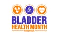 November is Bladder Health Month background template. Holiday concept. background, banner, placard, card, and poster design