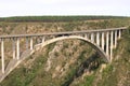 September 28 2022 - Bloukrans Bridge, South Africa: An unidentified bungee jumper free falling in the worlds highest commercial