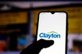 September 7, 2020, Brazil. In this photo illustration the Clayton Homes logo seen displayed on a smartphone