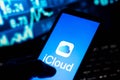 September 1, 2021, Brazil. In this photo illustration the iCloud logo seen displayed on a smartphone