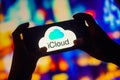 September 28, 2022, Brazil. In this photo illustration, the iCloud logo is seen displayed on a smartphone