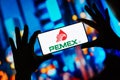 September 13, 2023, Brazil. PetrÃÂ³leos Mexicanos (PEMEX) logo is displayed on a smartphone screen