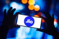 September 14, 2022, Brazil. In this photo illustration, the Reliance Jio Infocomm Limited logo is seen displayed on a smartphone