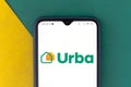 September 1, 2020, Brazil. In this photo illustration the Urba logo seen displayed on a smartphone Royalty Free Stock Photo