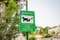 September 29, 2020. Brela, Croatia, Europe. Sign for dog owners. The owner is obliged to clean up after dog sign