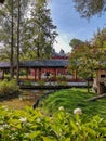 The authentic Chinese garden home to the panda`s in the wildlife park Pairi Daiza, Belgium